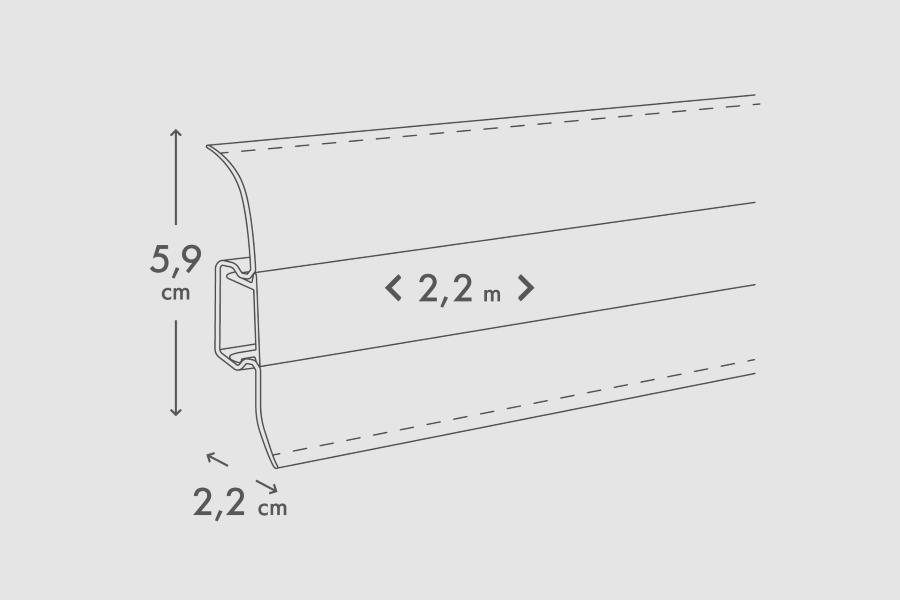 Торцевые заглушки для плинтуса Classic 22x59 мм, 1 комплект = 2 шт. (левая + правая) Cezar Old Walnut Matt