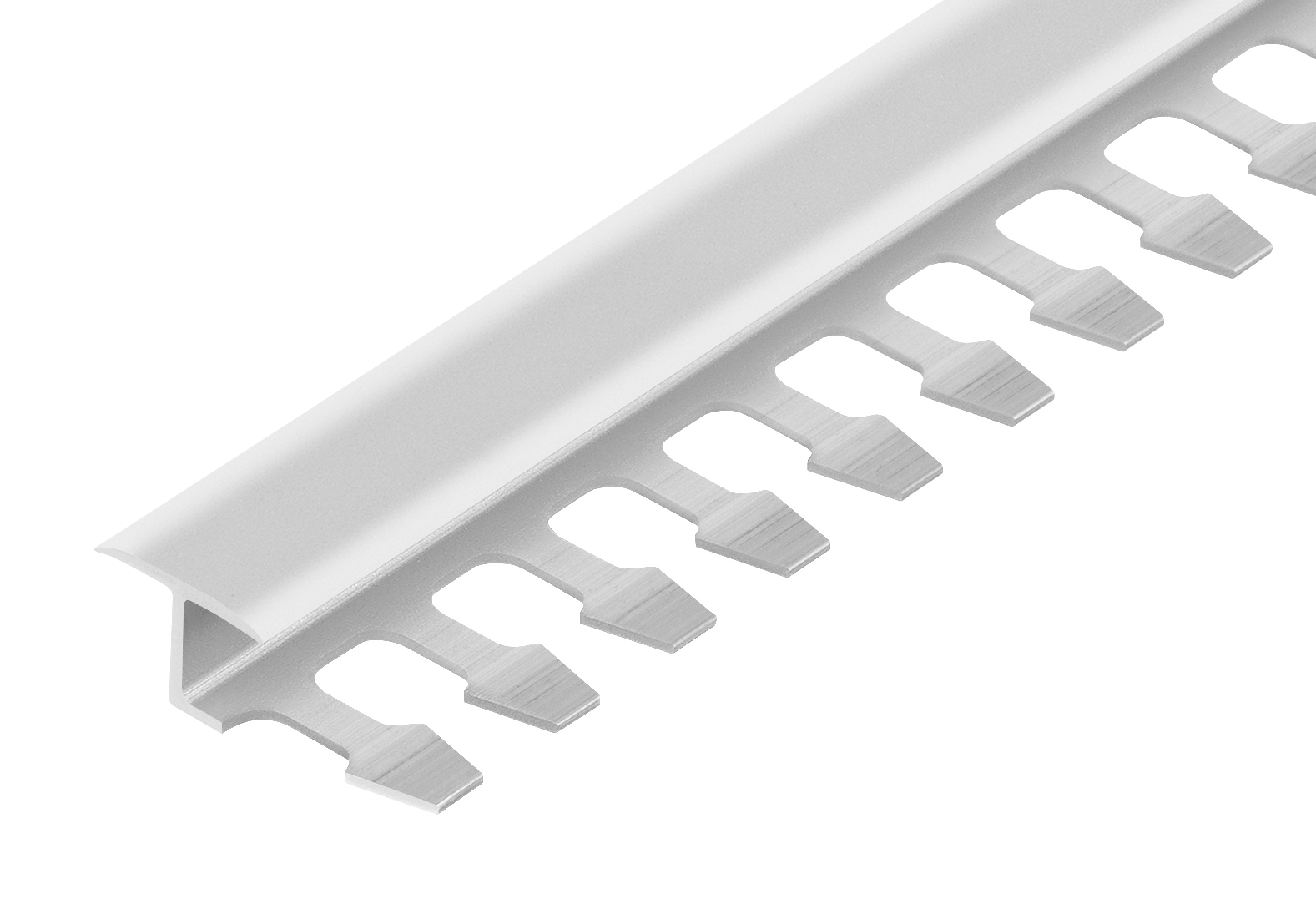 Алюминиевый компенсационный профиль для черепицы 14x8 мм для арок Cezar Silver El-Poler Gloss 2,50 м