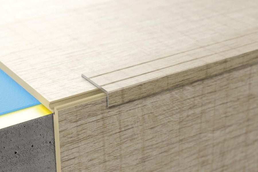 Narrow aluminum stair profile 25x10mm Cezar Gold Matt 2.70m