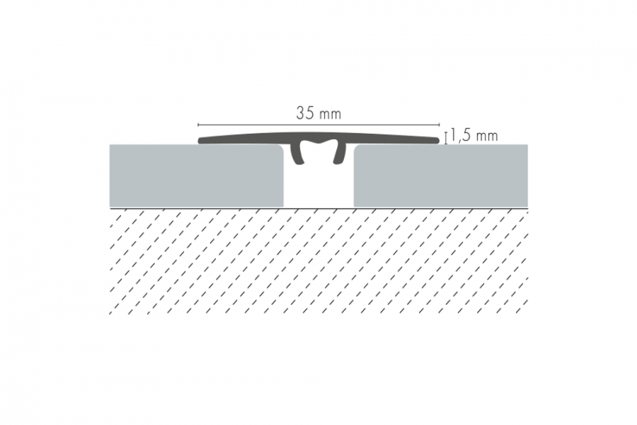 Profil progowy aluminiowy płaski 35mm 5w1 Cezar Dąb Złoty Mat 0,93m