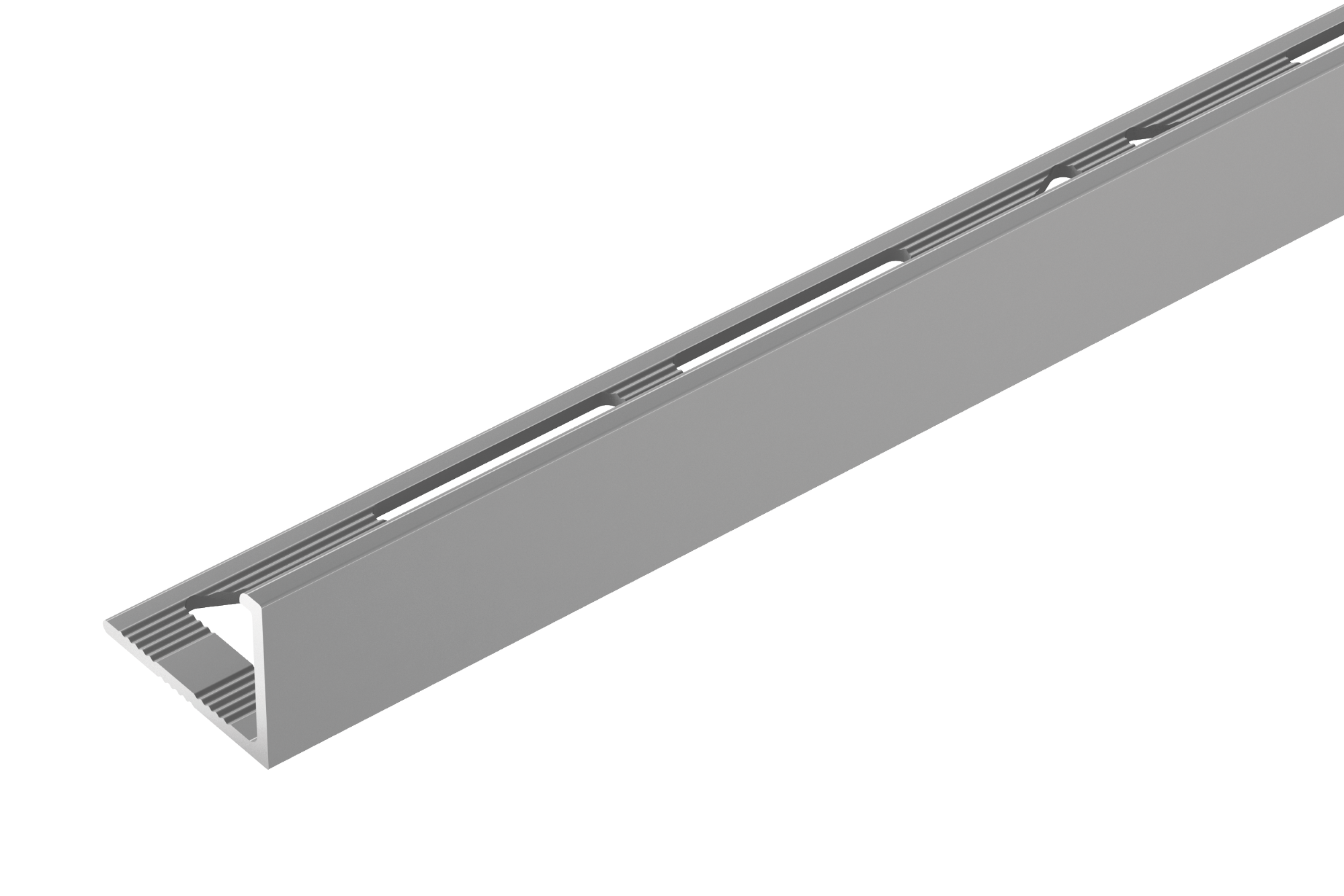 Profil do glazury aluminiowy narożny 10mm Cezar Szary RAL7042 Połysk 2,50m
