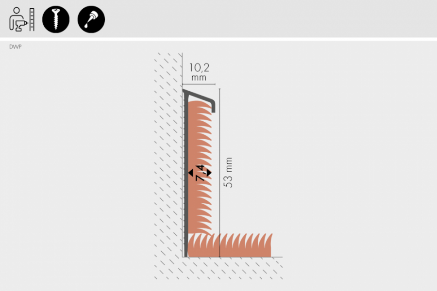 Listwa dywanowa płaska PVC Cezar Brązowy RAL8024 Mat 2,50m
