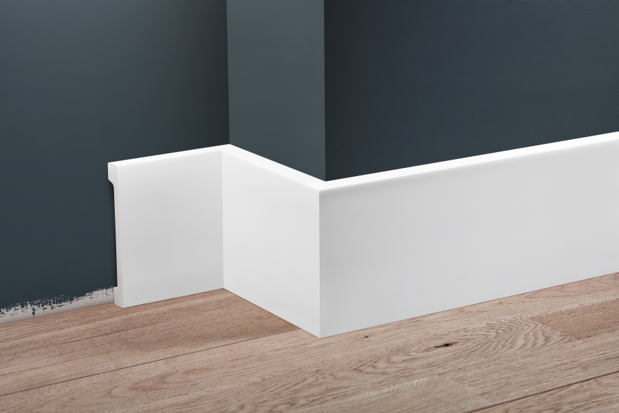 LPC-34 skirting board 119x16mm Cezar White RAL9003 Gloss 2.44m