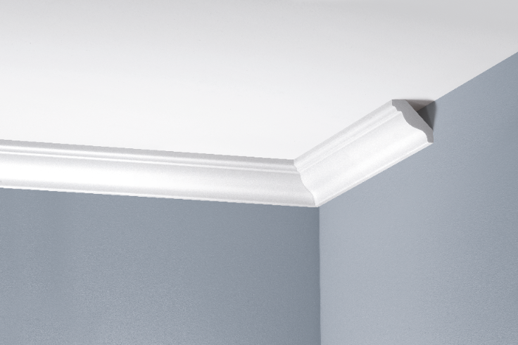 Smooth cornice strip LGG-24 Cezar White 2.40 m