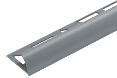 PVC external tile profile 9mm Cezar Silver Matt 2.50m