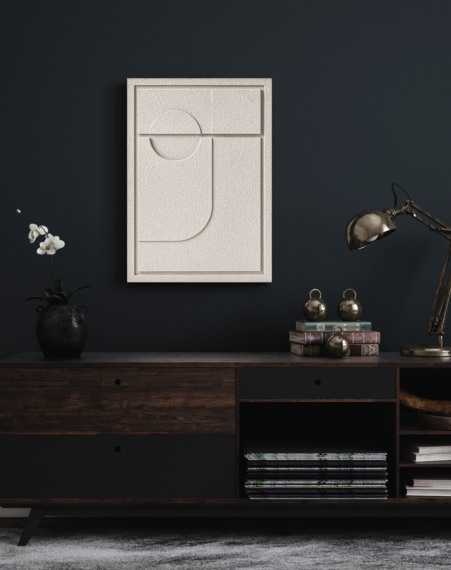 Wall Decor 350x500x18mm GEOMETRIC 2 MURSO Natural Cream