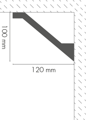 Smooth LGG-51 cornice strip, glued, Cezar White, 2.40 m