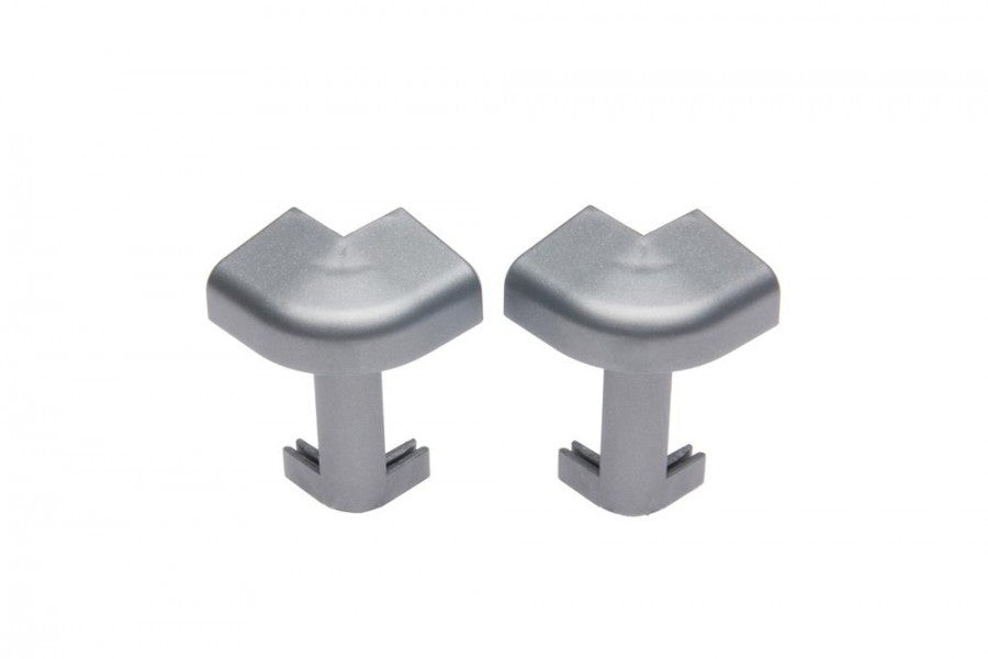 Narożnik zewnętrzny do listwy dywanowej ożebrowanej Cezar Srebrny Mat