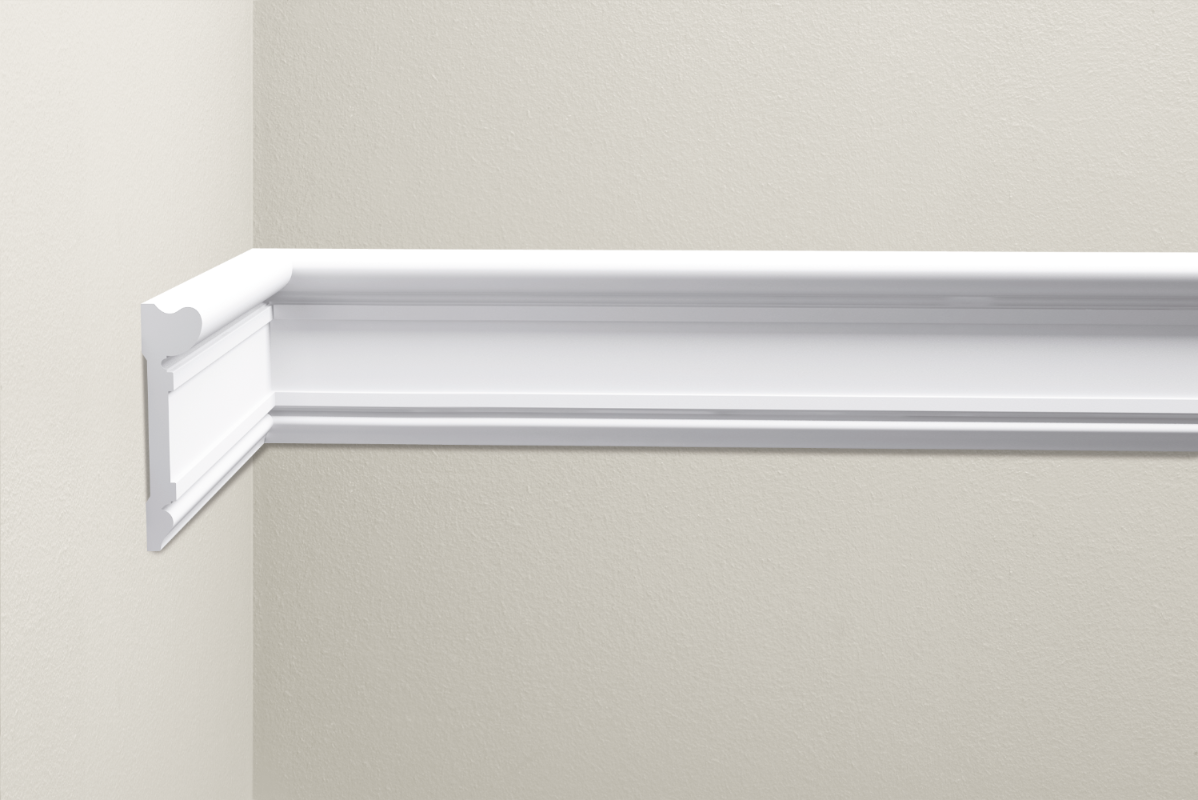 Listwa naścienna gładka LNG-31 Cezar Biały Mat 2,44m