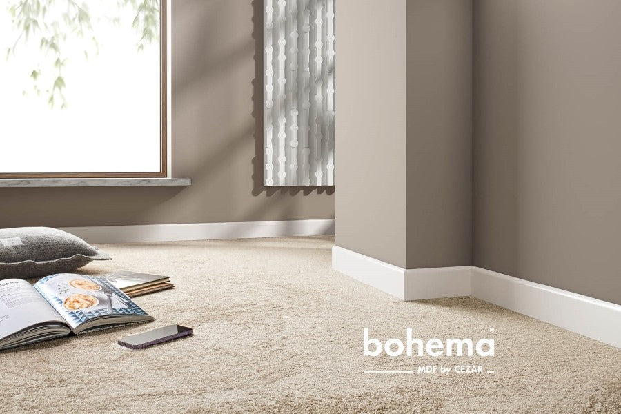 Listwa MDF przypodłogowa 58x14,5mm kwadrat R3 L= 2,20m lakier półmat Czarny RAL 9005