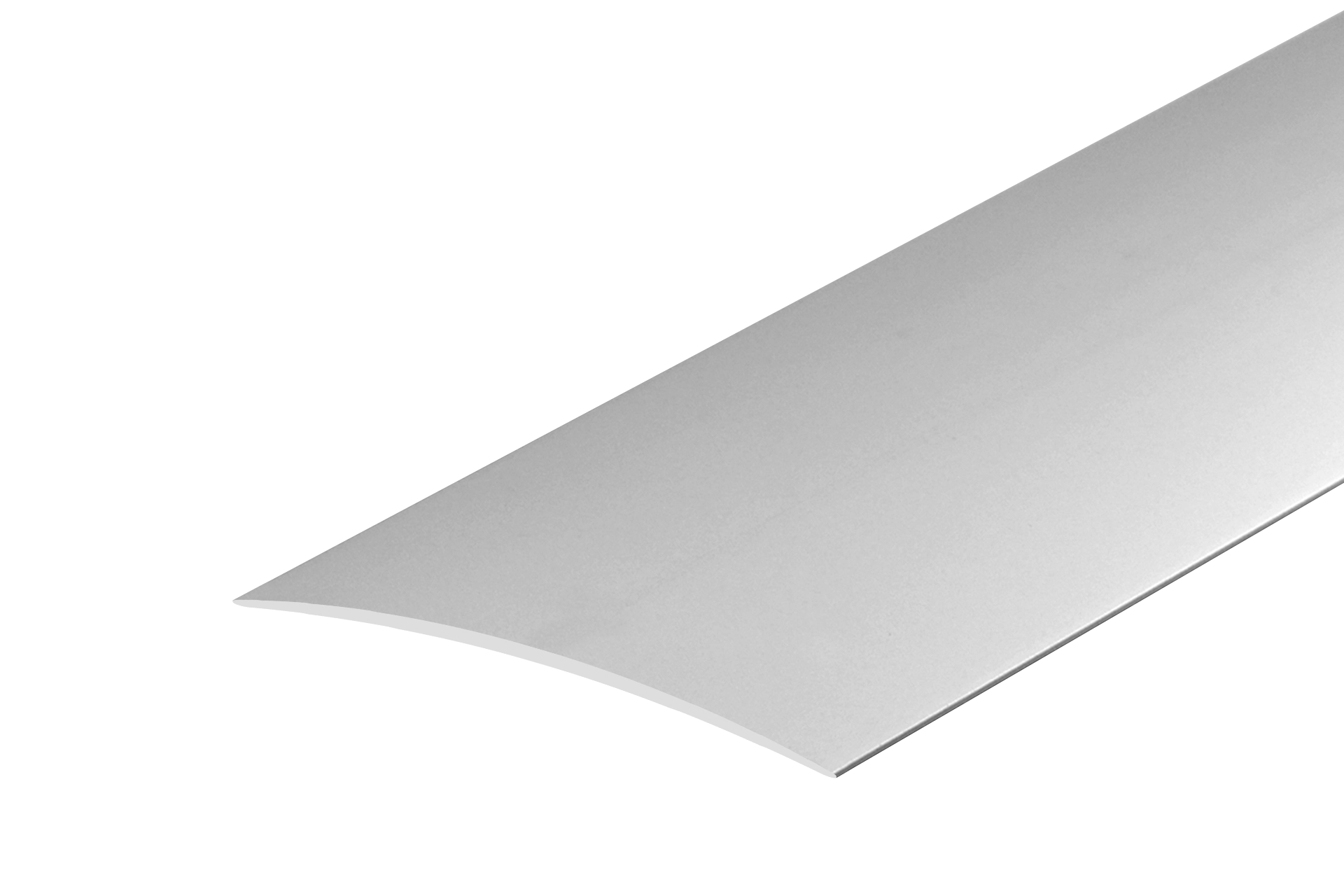 Oval aluminum threshold profile 80x5.1mm glued Cezar Silver Matt 1m