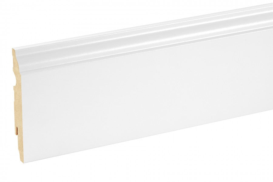 Listwa przypodłogowa dekoracyjna MDF 90x16mm Cezar Biały RAL9003 okleina pólmat 2,20m