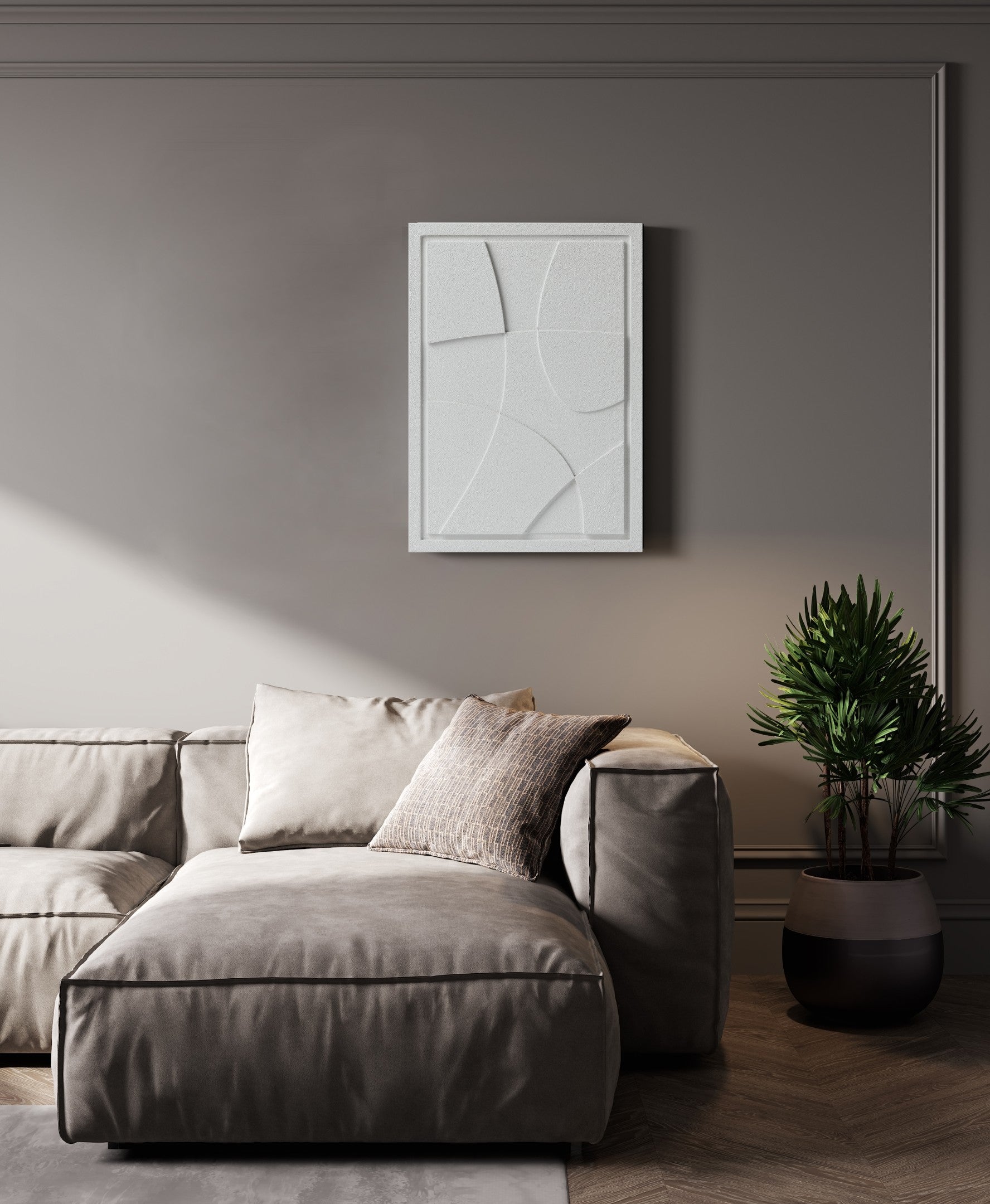 Wall Decor 500x700x18mm ABSTRACT 1 MURSO Bianco