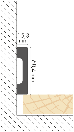 Listwa przypodłogowa LPC-23 68,4x15,3mm Cezar Biały Mat 2,44m