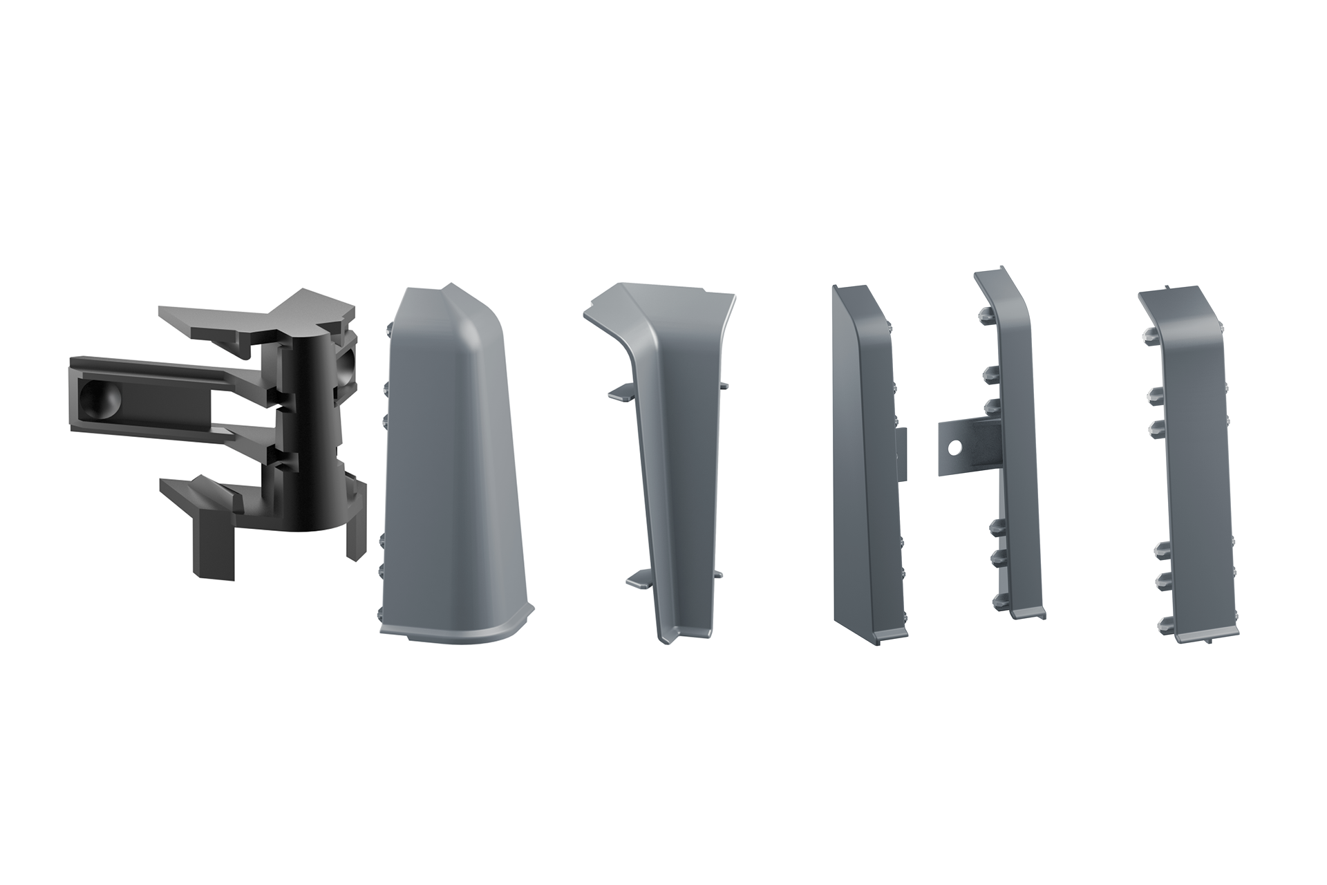 Zaślepki do listwy przypodłogowej Softline Cezar1kpl=2szt(L+P) Szary mat