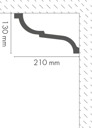 Smooth cornice strip LGG-31 Cezar White 2.44 m