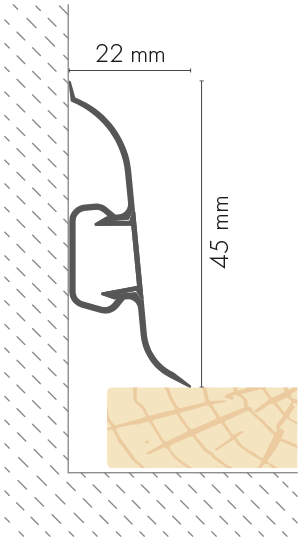 Zaślepki do listwy przypodłogowej Slim 1kpl=2szt(L+P) Cezar Dąb Congo Mat