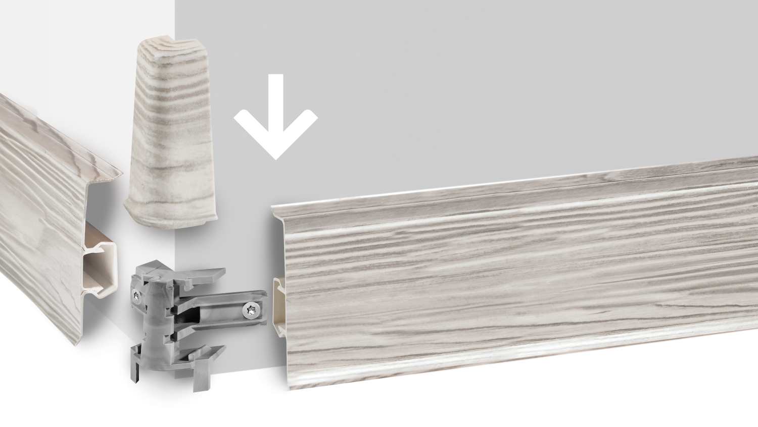 Соединитель плинтуса Cezar60 20x60 мм, 1 комплект = 2 шт. Cezar Porter Oak Dark Matte