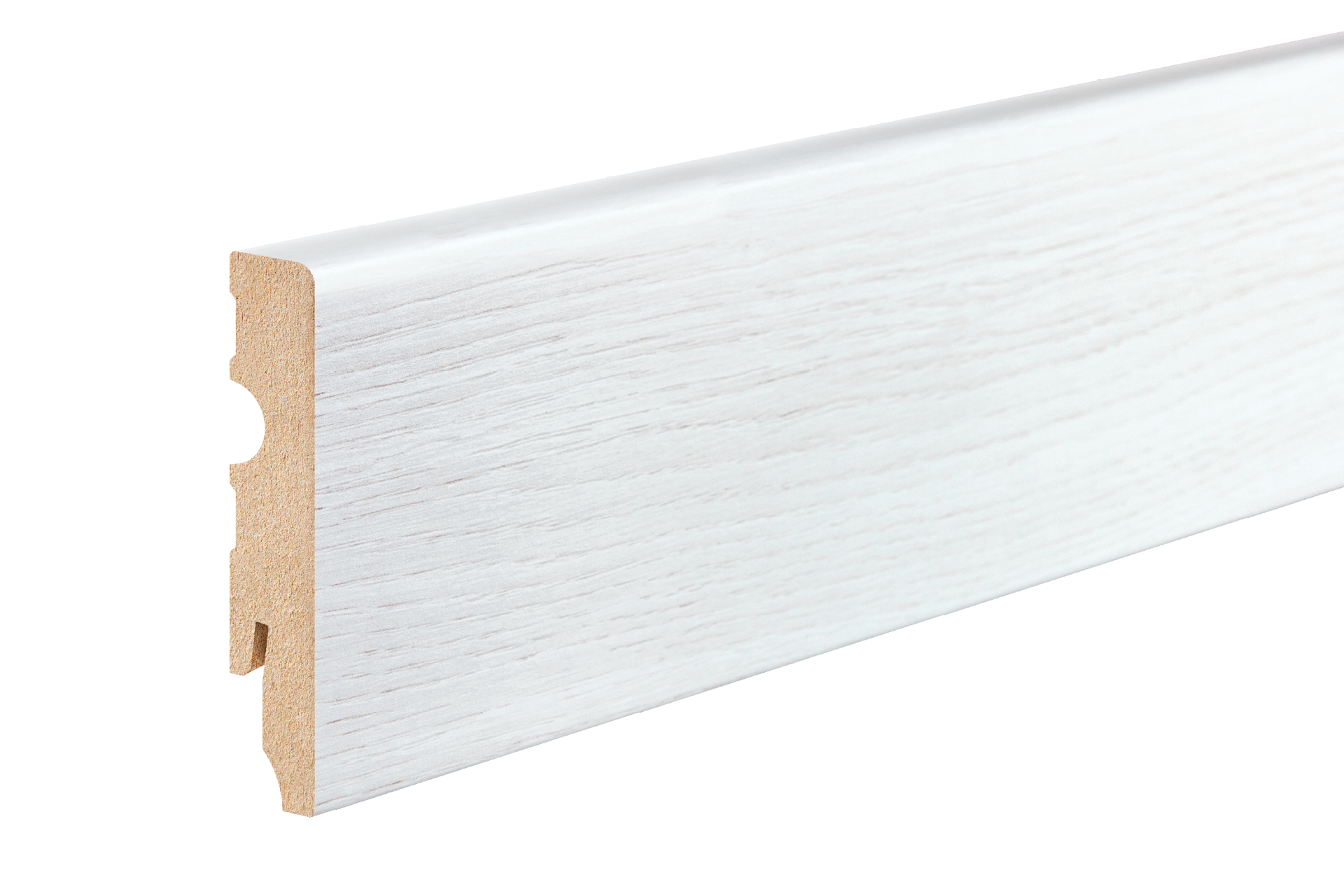 Listwa przypodłogowa MDF 80x13mm Cezar Powder Snow półmat 2,20m