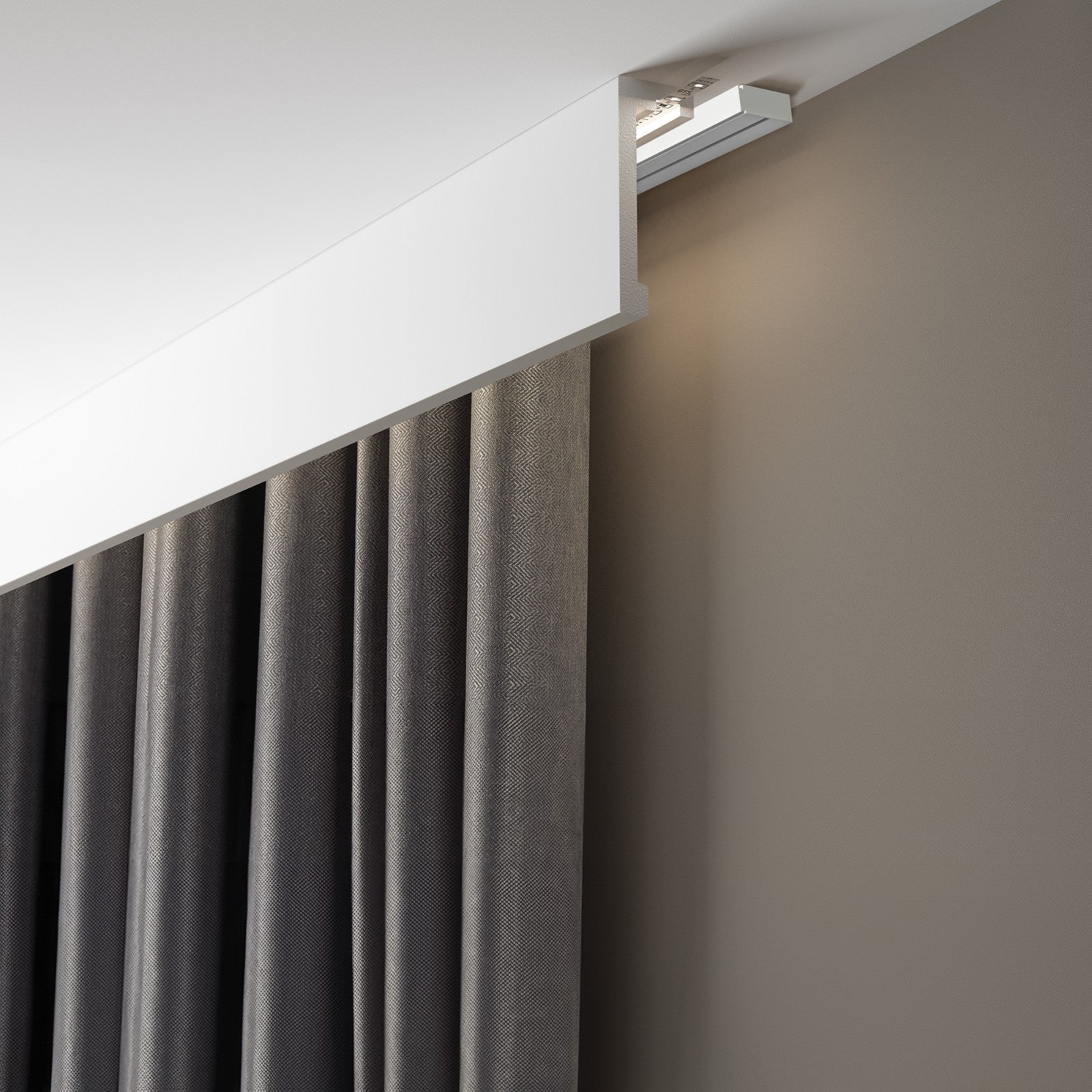 Double PVC ceiling rail + accessories PROLINE2 Cezar Black RAL9005 3m