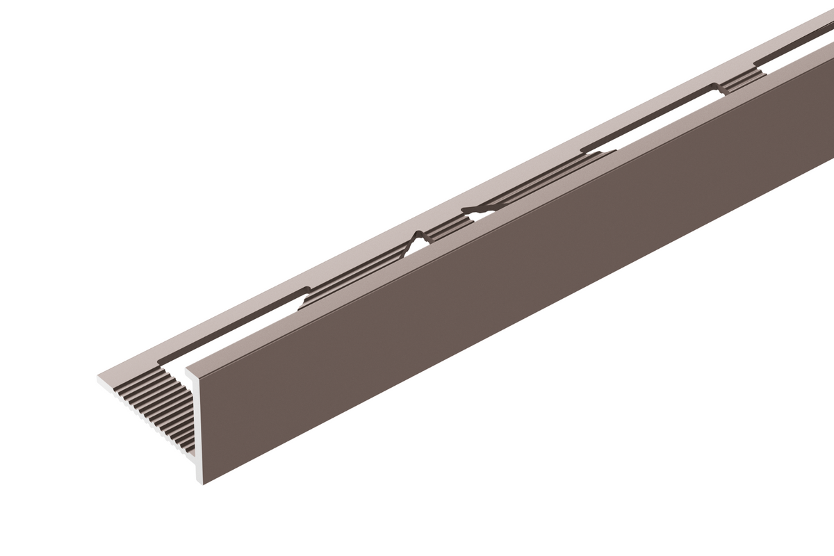 Profil do glazury aluminiowy narożny z krawędzią 10mmx18mm Cezar Szampan Mat 2,50m
