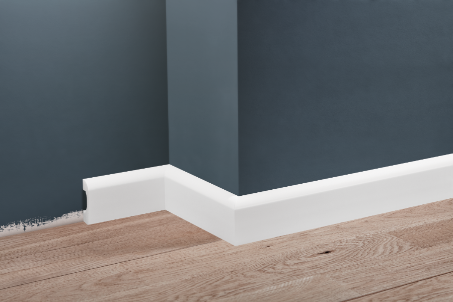 LPC-04 skirting board 49.5x14mm Cezar White RAL9003 Gloss 2.44m