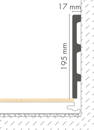 Listwa przypodłogowa LPC-39 195x17mm Cezar Biały RAL9003 Połysk 2,44m