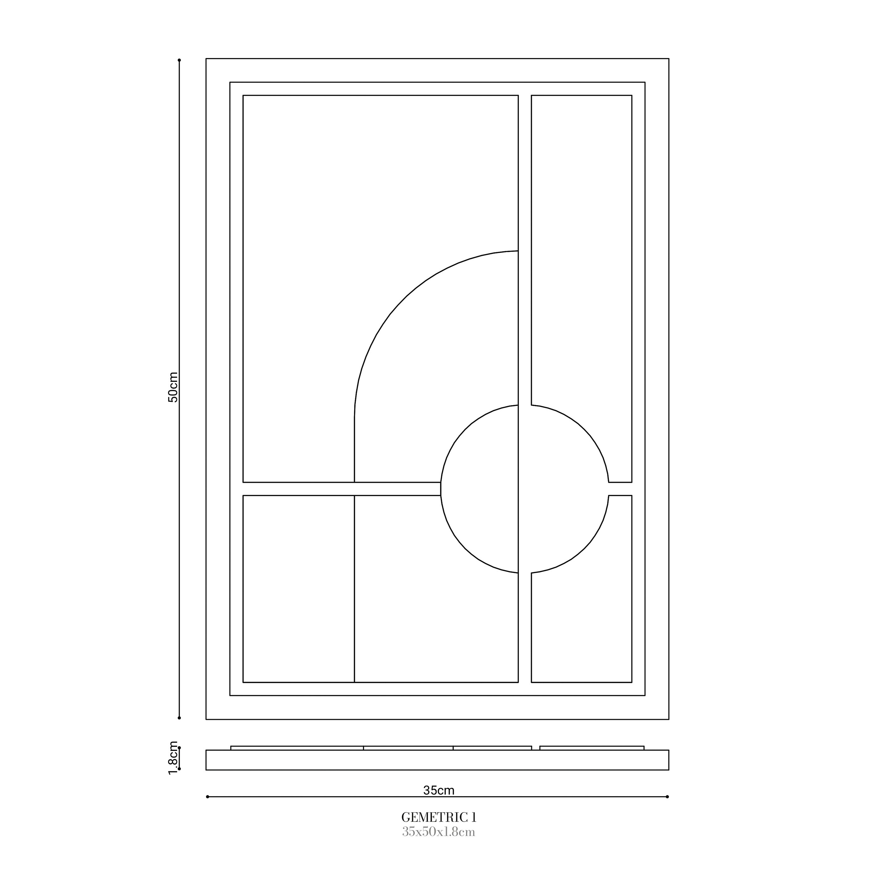 Wall Decor 500x700x18mm GEOMETRIC 1 MURSO Bianco