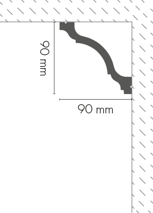Smooth LGG-47 cornice strip glued Flex Cezar White Matt 2.44 m