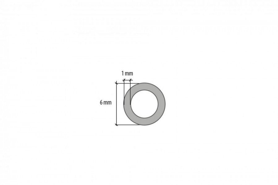 Rura aluminiowa okrągła 6x1mm Cezar Srebrny Mat 1m