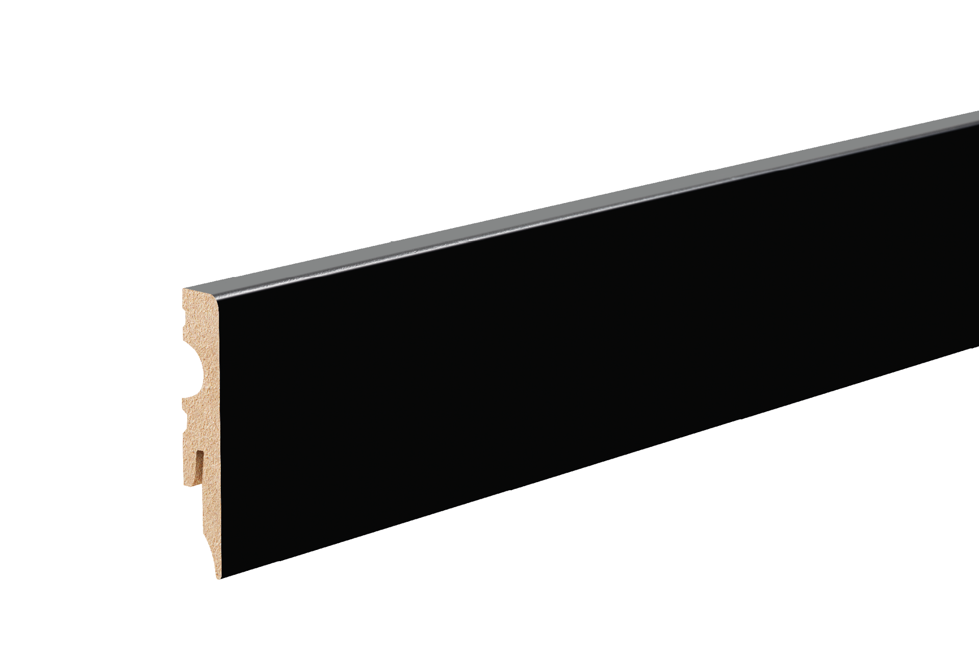 Listwa przypodłogowa kwadratowa MDF 60x11mm Cezar Czarny RAL9005 lakier półmat 2,20m