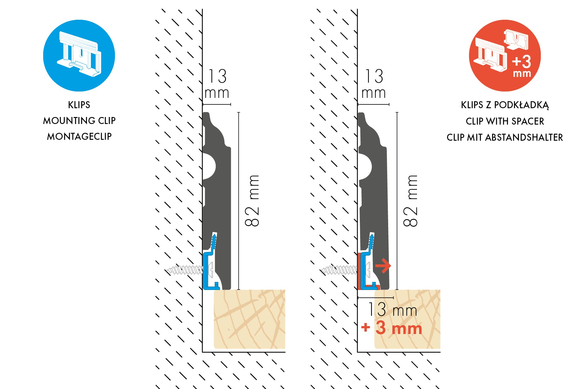 Listwa przypodłogowa zaokrąglona MDF 80x13mm Cezar Czarny RAL9005 lakier półmat 2,20m
