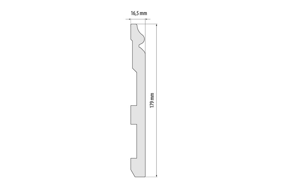 Listwa przypodłogowa LPC-33 179x16,5mm Cezar Biały Mat 2,44m