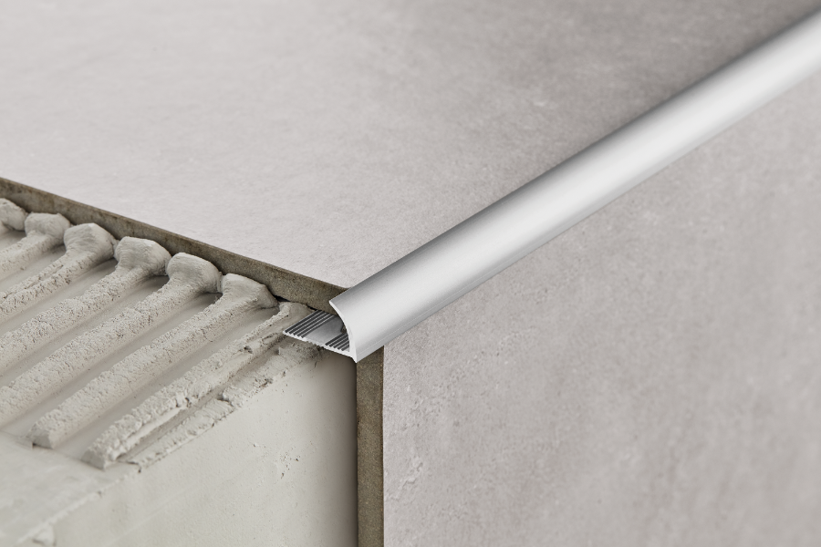 Profil do glazury aluminiowy krawędziowy owalny 10mm Cezar Naturalny surowy 2m