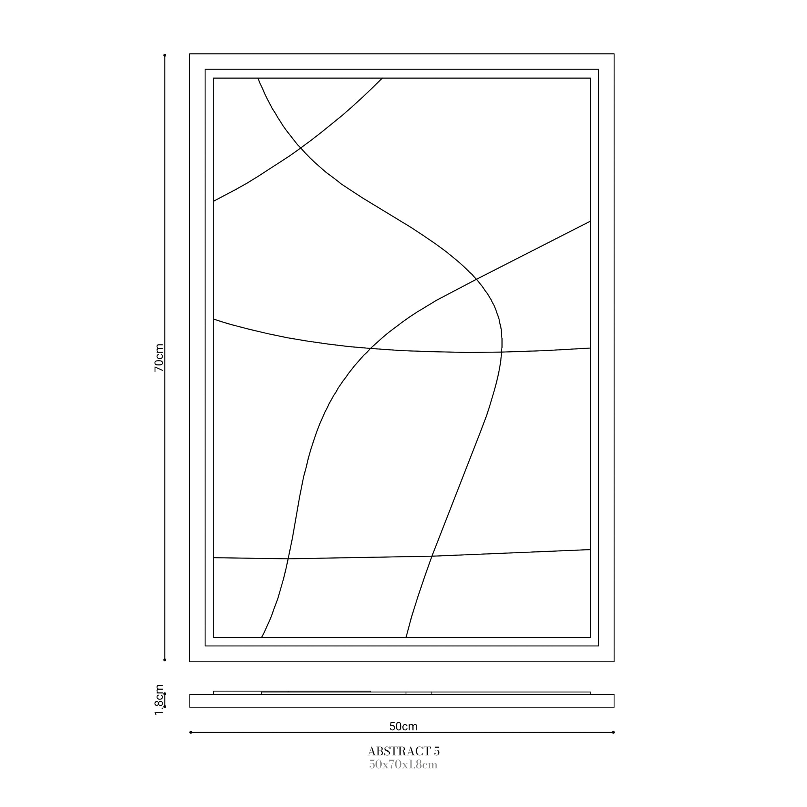 Wall Decor 500x700x18mm ABSTRACT 5 MURSO Smokey Grey