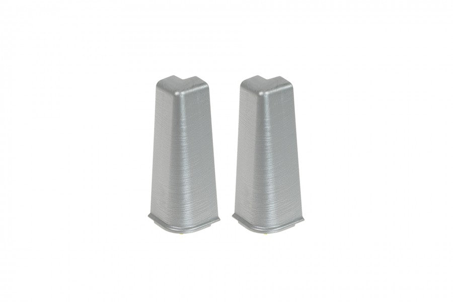 Narożnik zewnętrzny do listwy przypodłogowej Hi Line 23,4x75mm 1kpl=2szt Cezar Aluminium szczotkowane Mat