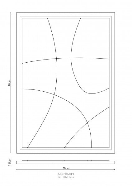 Wall Decor 500x700x18mm ABSTRACT 1 MURSO Milky Grey