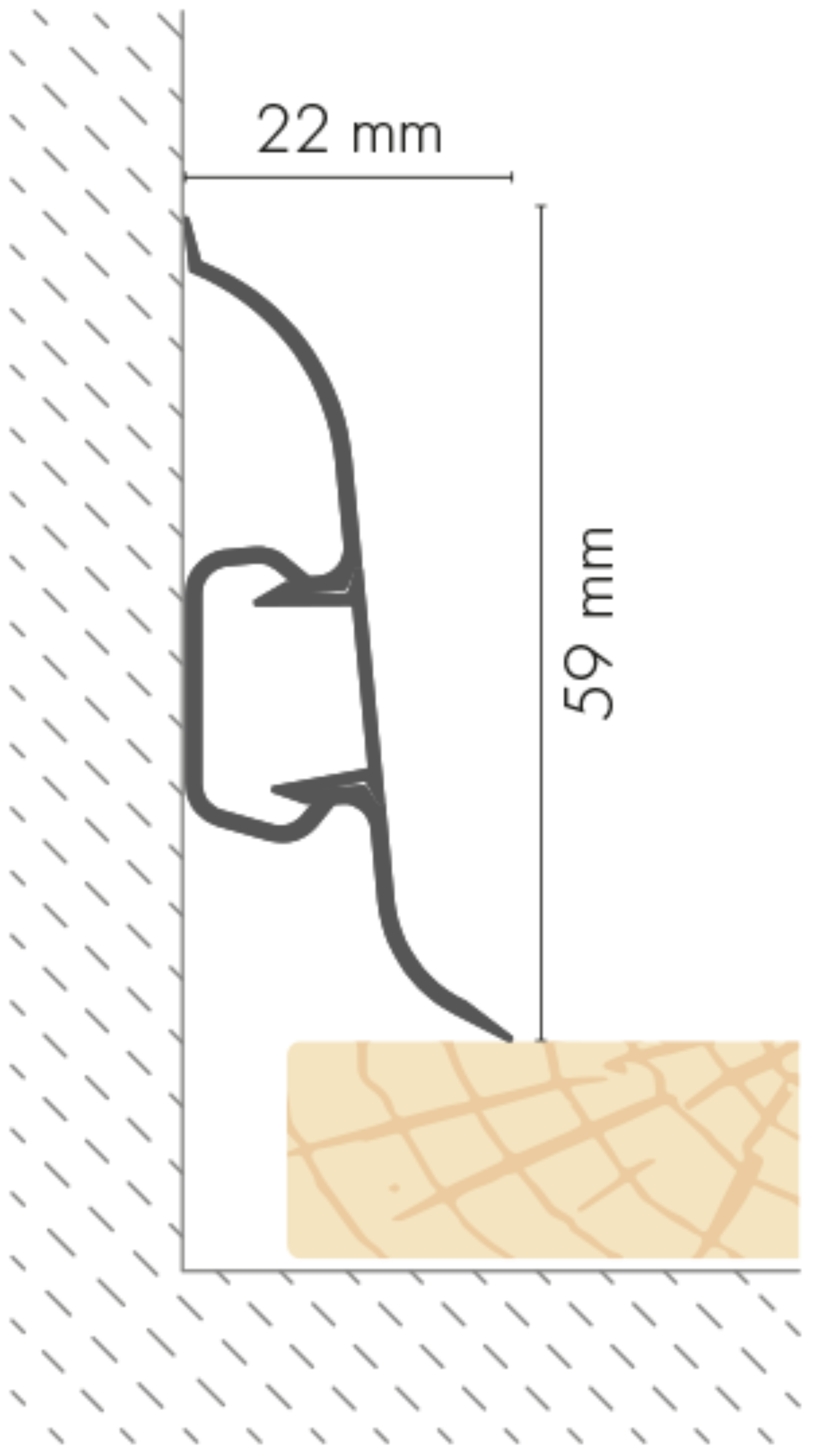 Zaślepki do listwy przypodłogowej Classic 22x59mm [1kpl=2szt(L+P) Cezar Korfu mat