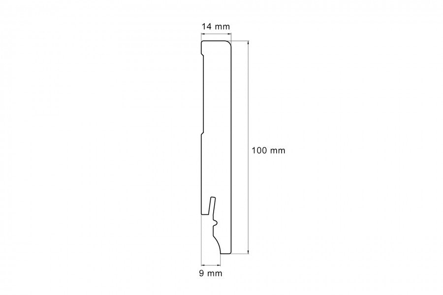 Listwa przypodłogowa LPC-52 100x14mm Cezar Biały Mat 2,44m