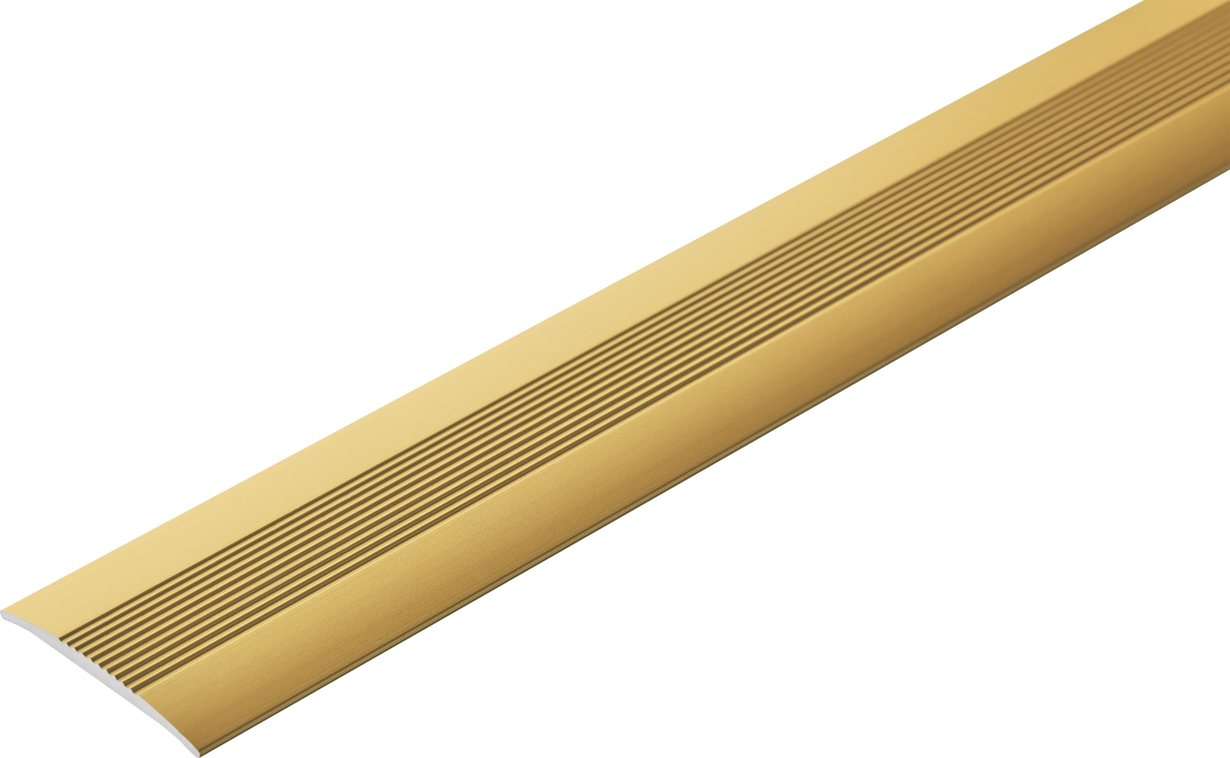 Profil progowy owalny z ryflem aluminiowy 38mm Cezar Złoty Mat 0,90m