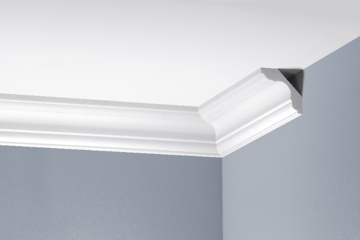 Smooth cornice strip LGG-03 Cezar White 2.40 m