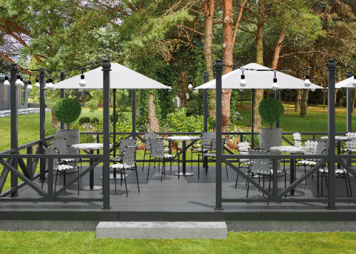 PVC profile deck board 180x30mm L= 2.20m Dark Gray RAL7021