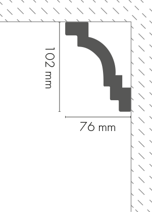 Listwa gzymsowa gładka LGG-33 Cezar Biała 2,40m