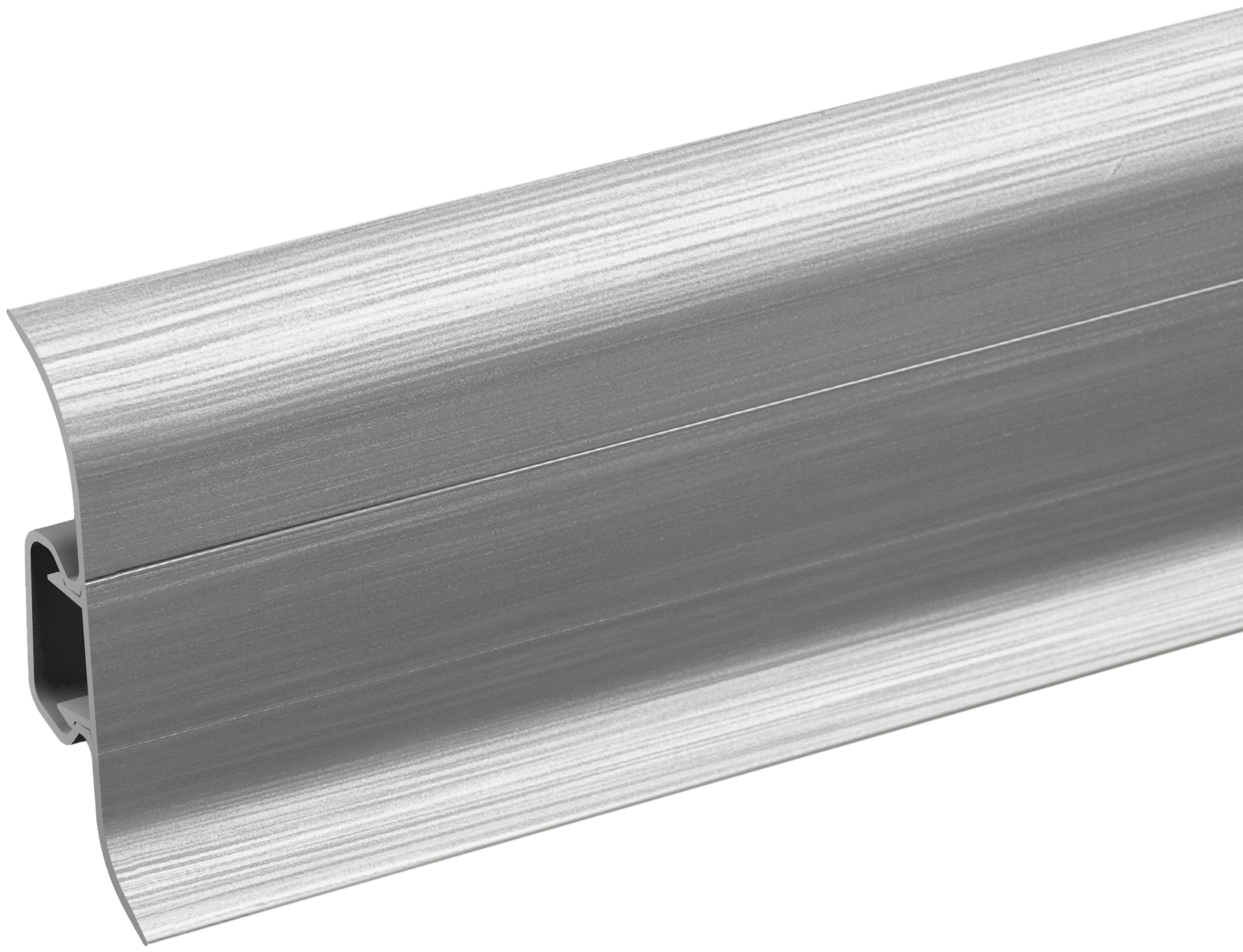 Listwa przypodłogowa PVC Premium Classic 22x59mm Cezar Aluminium szczotkowane Mat 2,20m