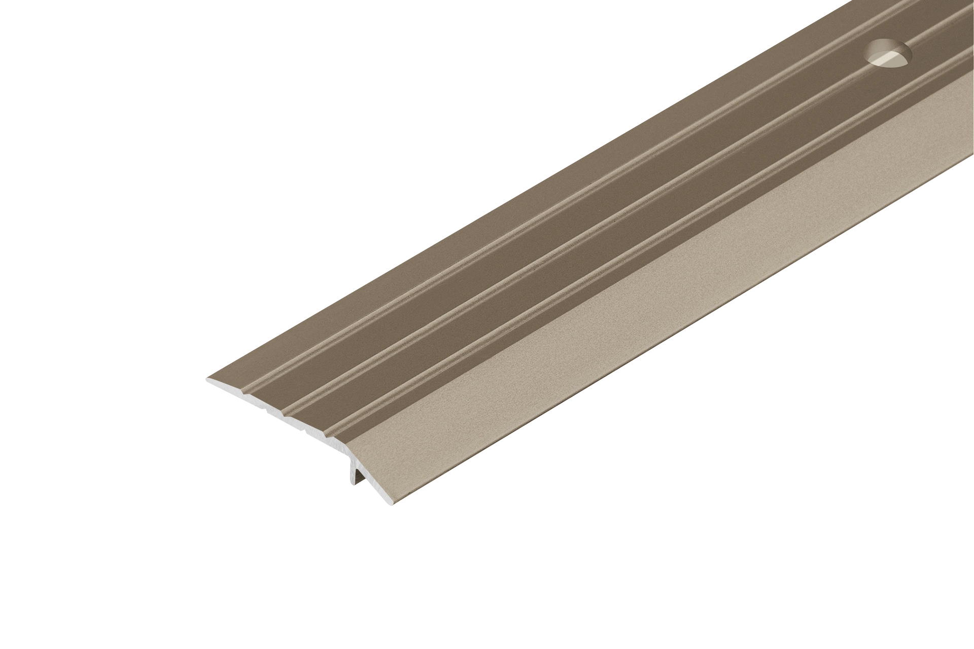 Profil progowy skośny aluminiowy 30x5mm Cezar Szampan Mat 1m