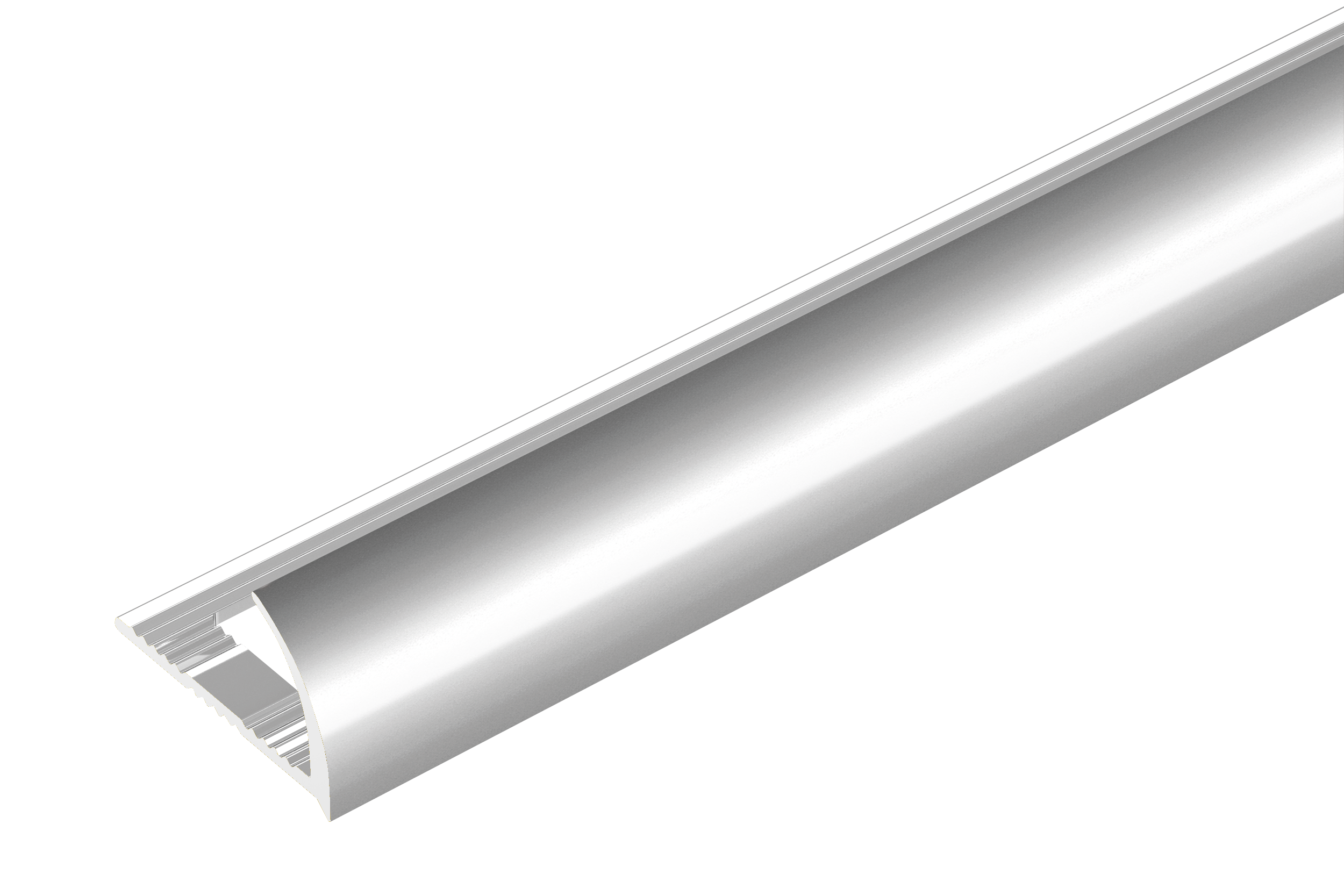 Profil do glazury aluminiowy krawędziowy owalny 10mm Cezar Połysk Połysk 2,50m