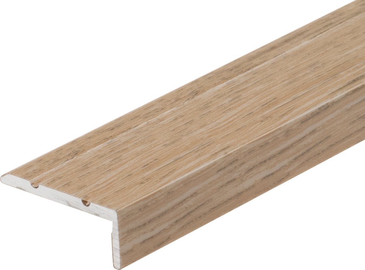 Narrow aluminum stair profile 25x10mm Cezar Light Oak Matte 2.70m