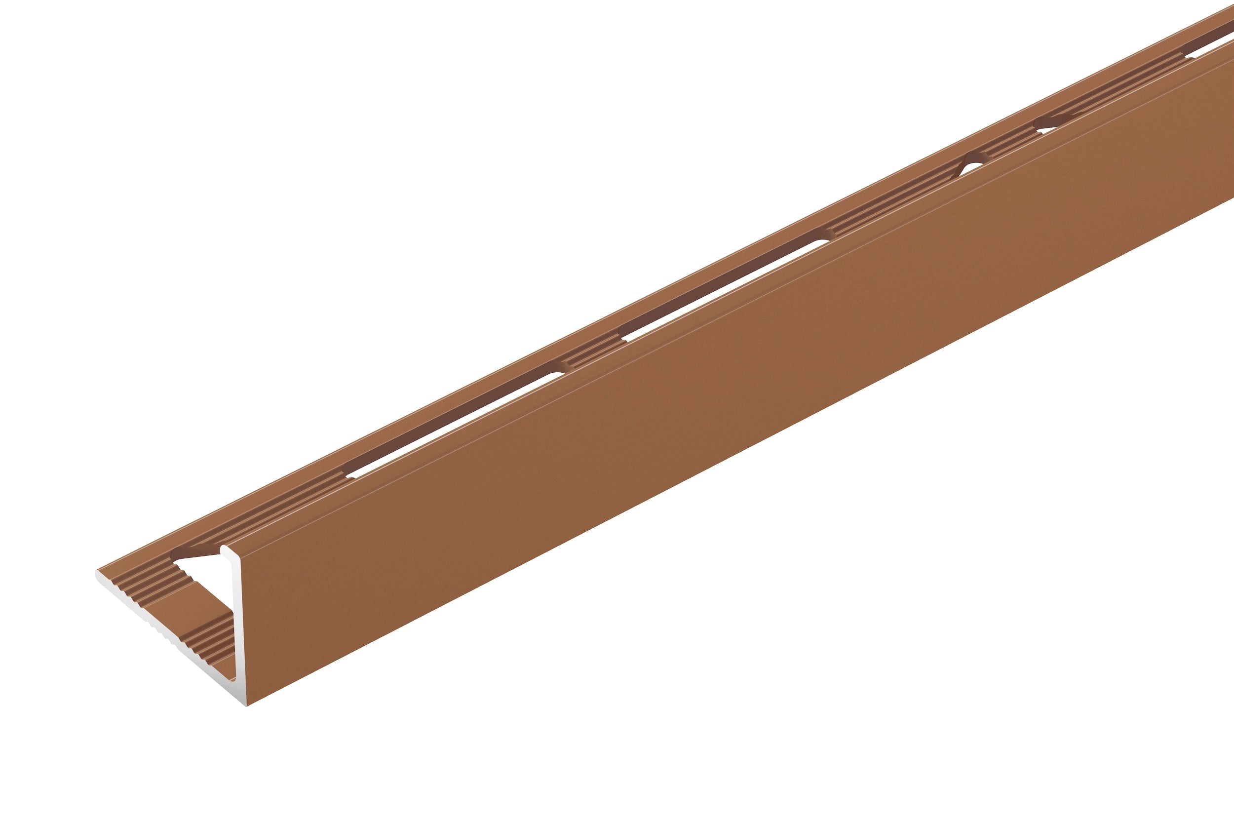 Profil do glazury aluminiowy narożny 10mm Cezar Brązowy RAL8024 Połysk 2,50m