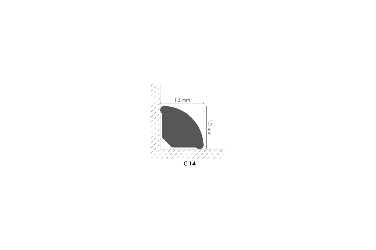 Четвертькруглый ПВХ-профиль 13 мм, цвет «Ореховый матовый», 2,50 м