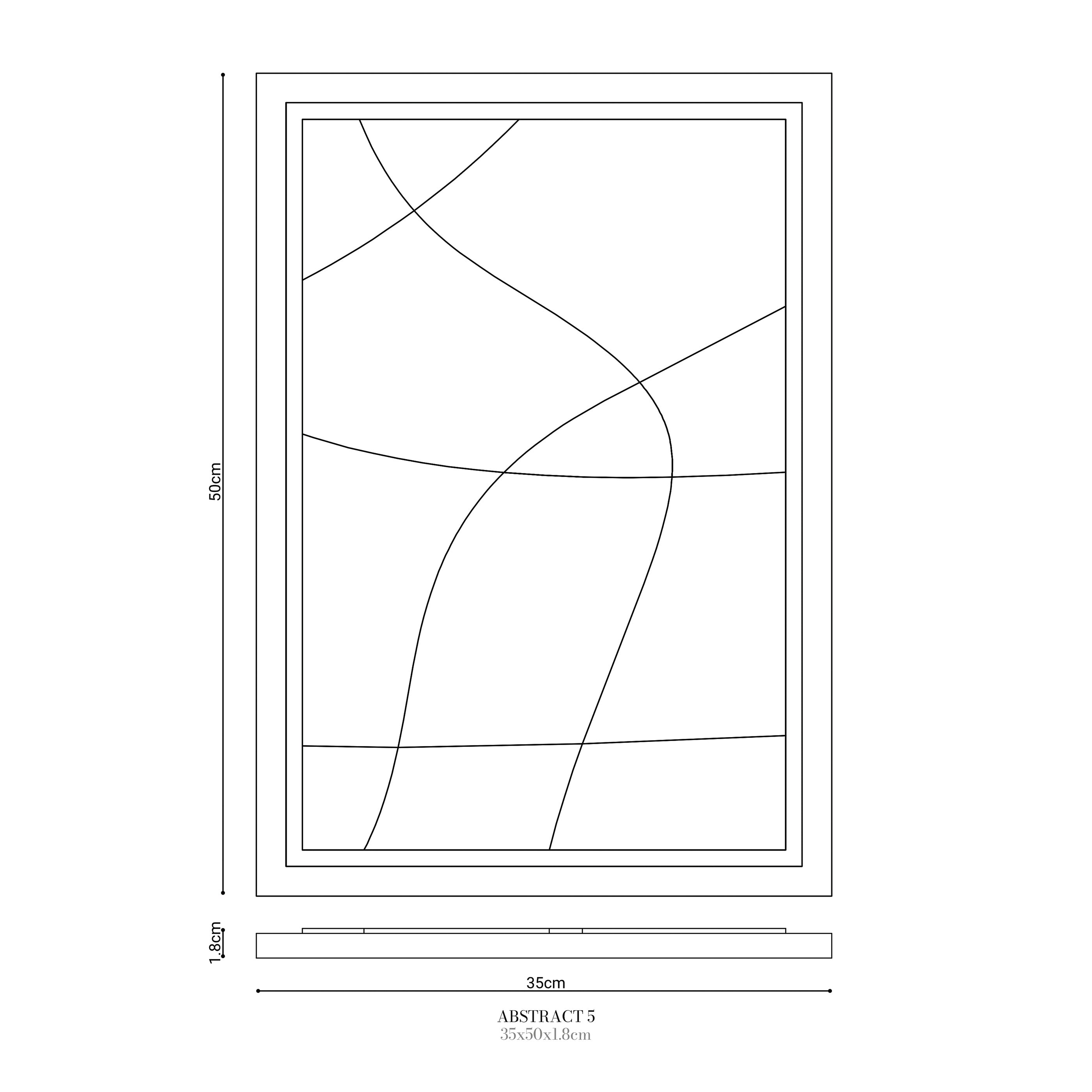 Wall Decor 500x700x18mm ABSTRACT 5 MURSO Smokey Grey